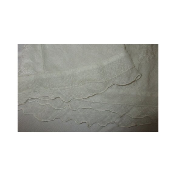 Vintage 1970's Macrame Positano Italy Embroidered White Linen Maxi Dress Size S - Picture 8 of 10